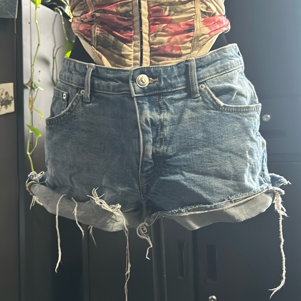 Denim cut off shorts low rise